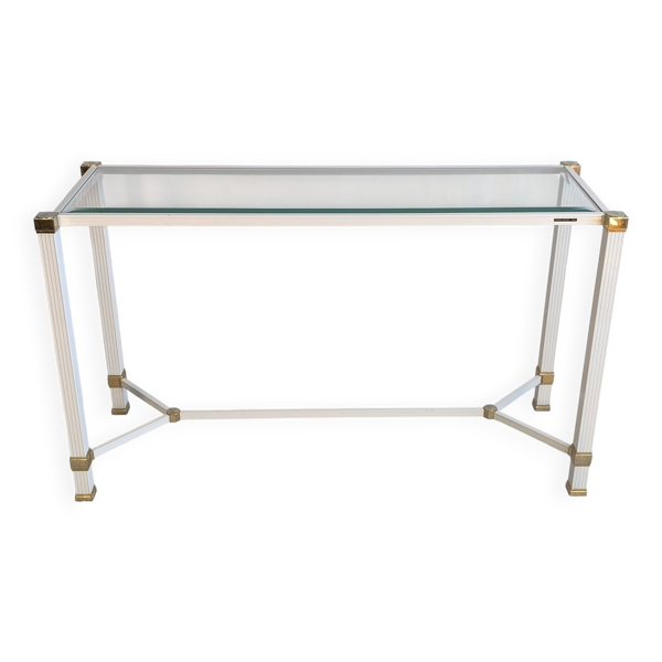 Iconique console à entretoise signée Pierre Vandel Paris