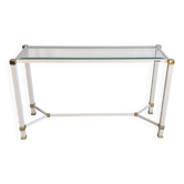 Iconique console à entretoise signée Pierre Vandel Paris