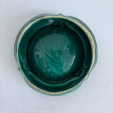 Cendrier en céramique vert vintage