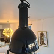 Czechoslovakian black industrial lamp from the 40s/50s called Bauhausde