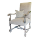 Restored Louis XIII armchair – textured beige fabric