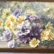 Framed old watercolor flowers M Réginal