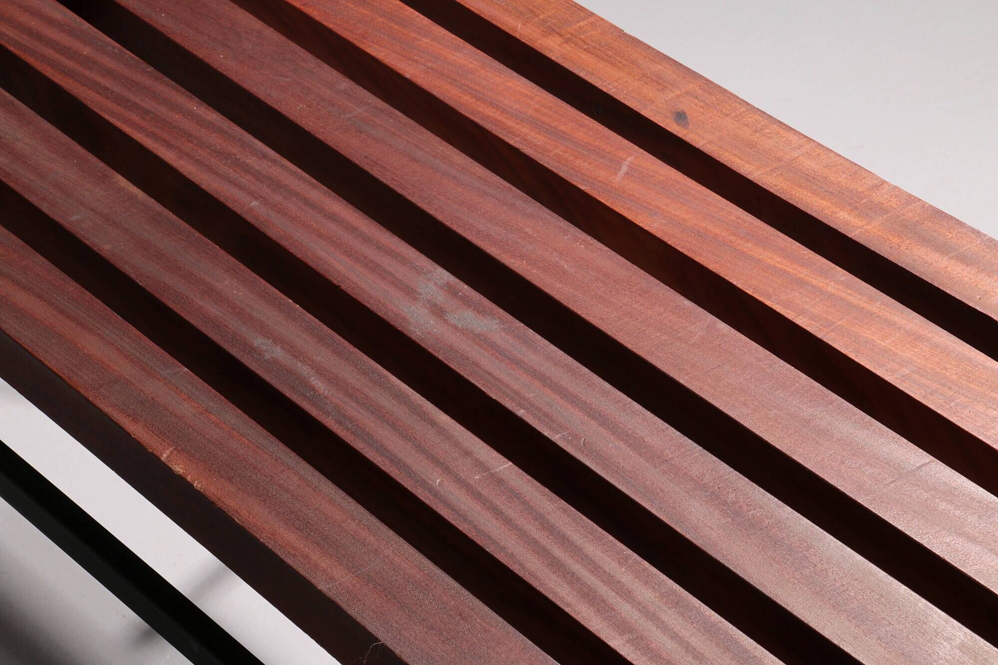 Mid-Century Meranti Wood Bench 1960 Italy