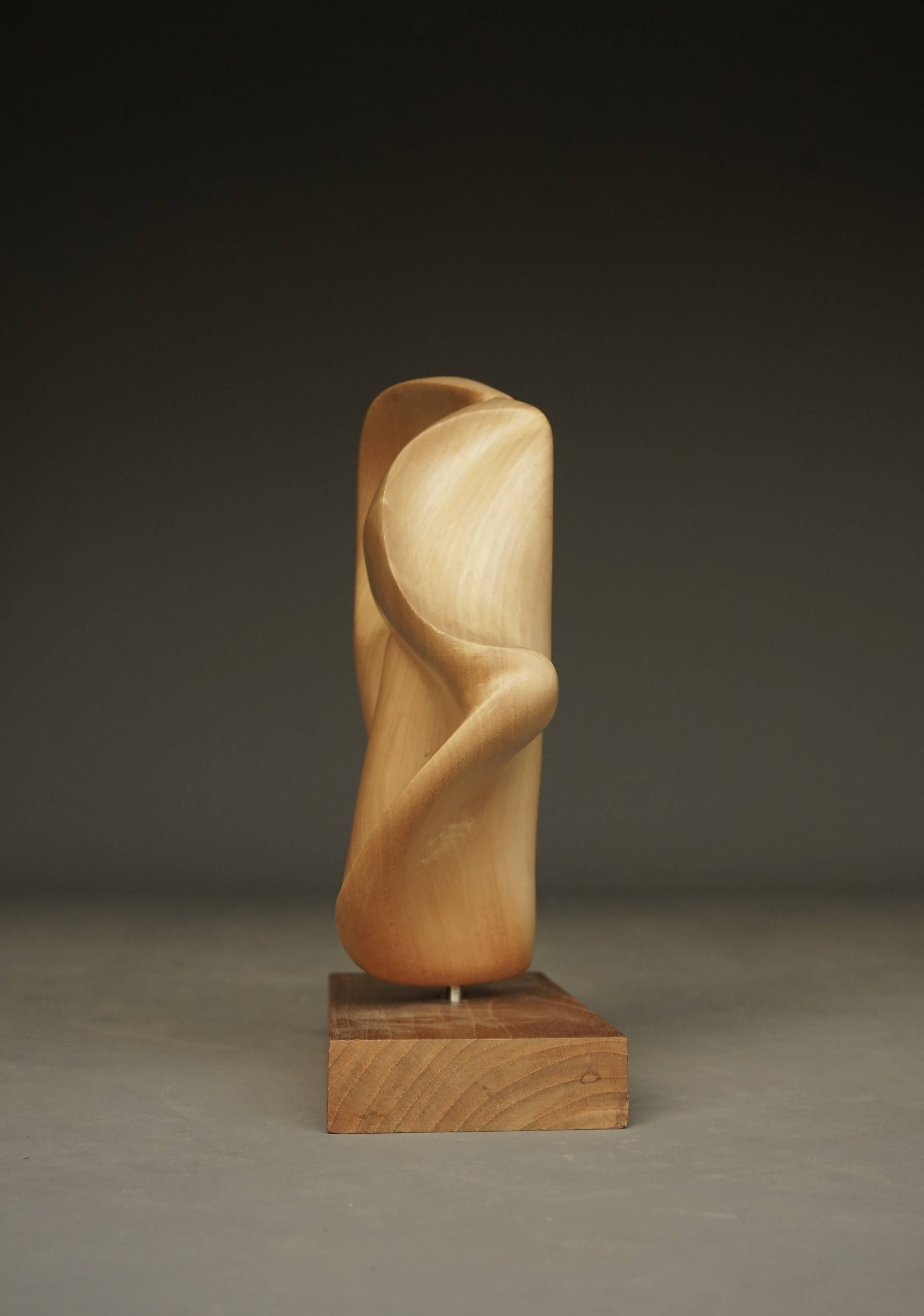 1980s carved applewood Abstract Sculpture