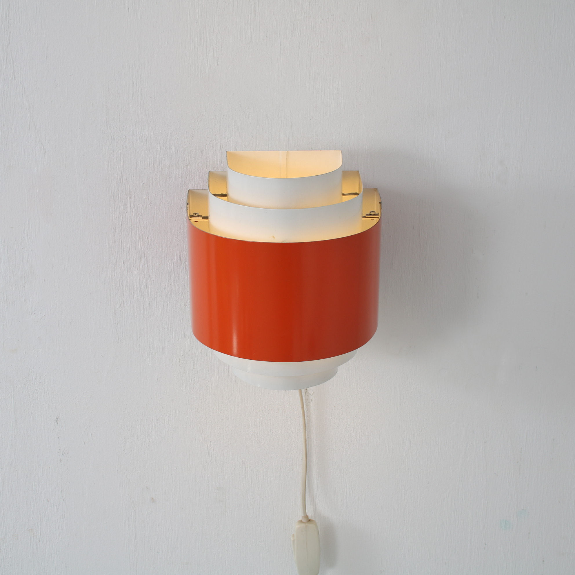 1970s orange metal dutch wall lamp
