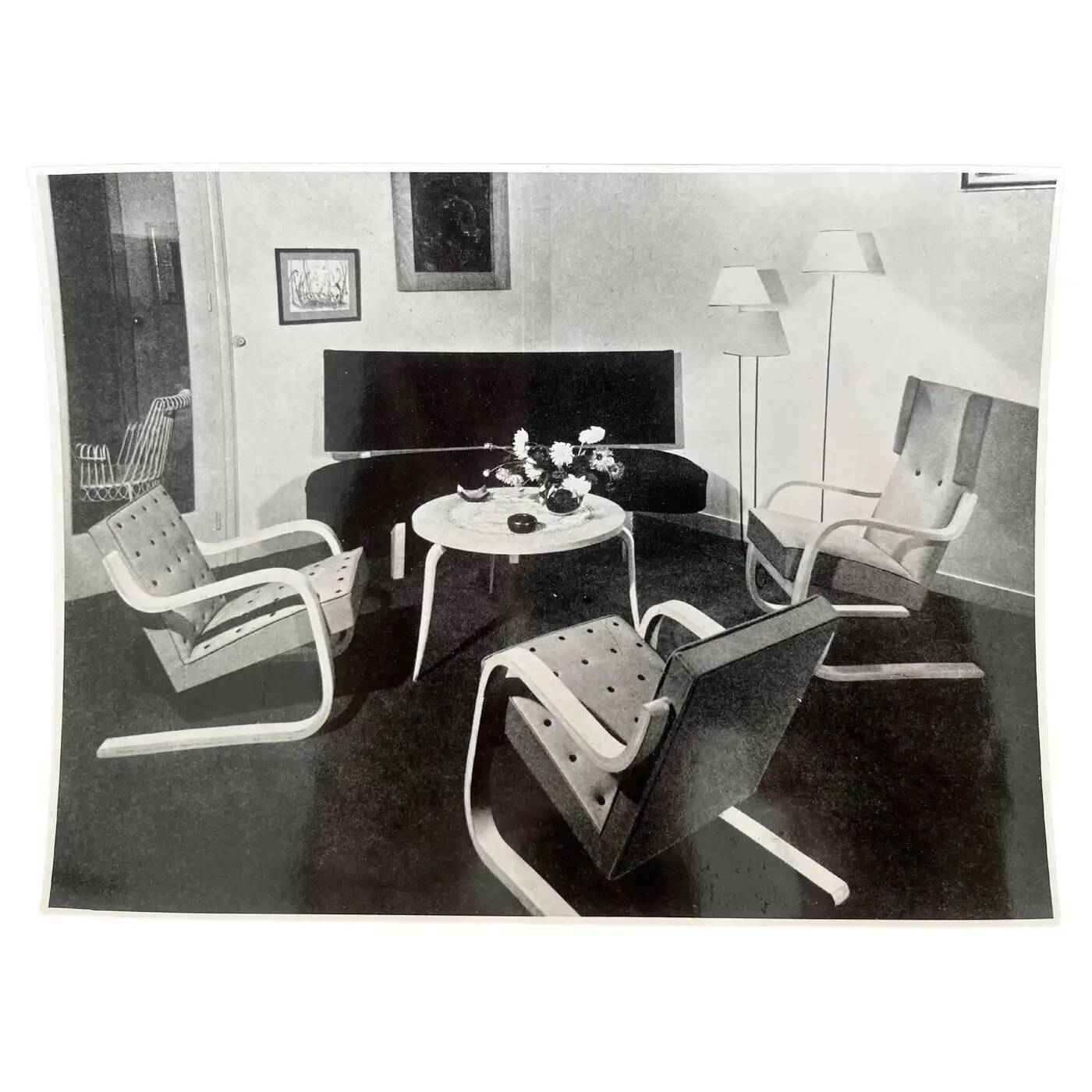 Original photo of interior, Bruno Matthson, Alvar Aalto, Stylclair, 1951