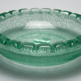 Cut/empty pocket daum art deco crystal bubbled green