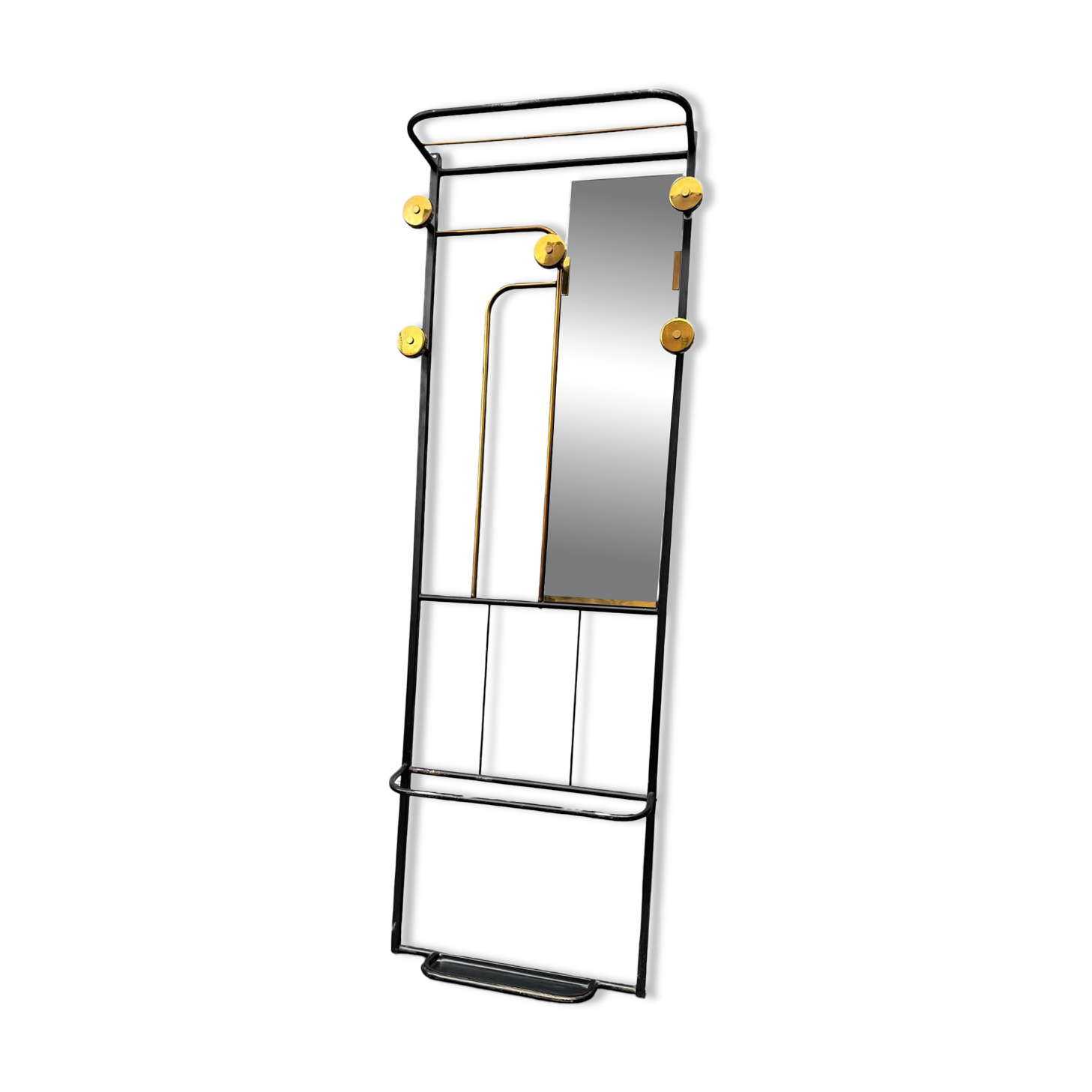 1960s modernist wardrobe. Gold lacquered metal.