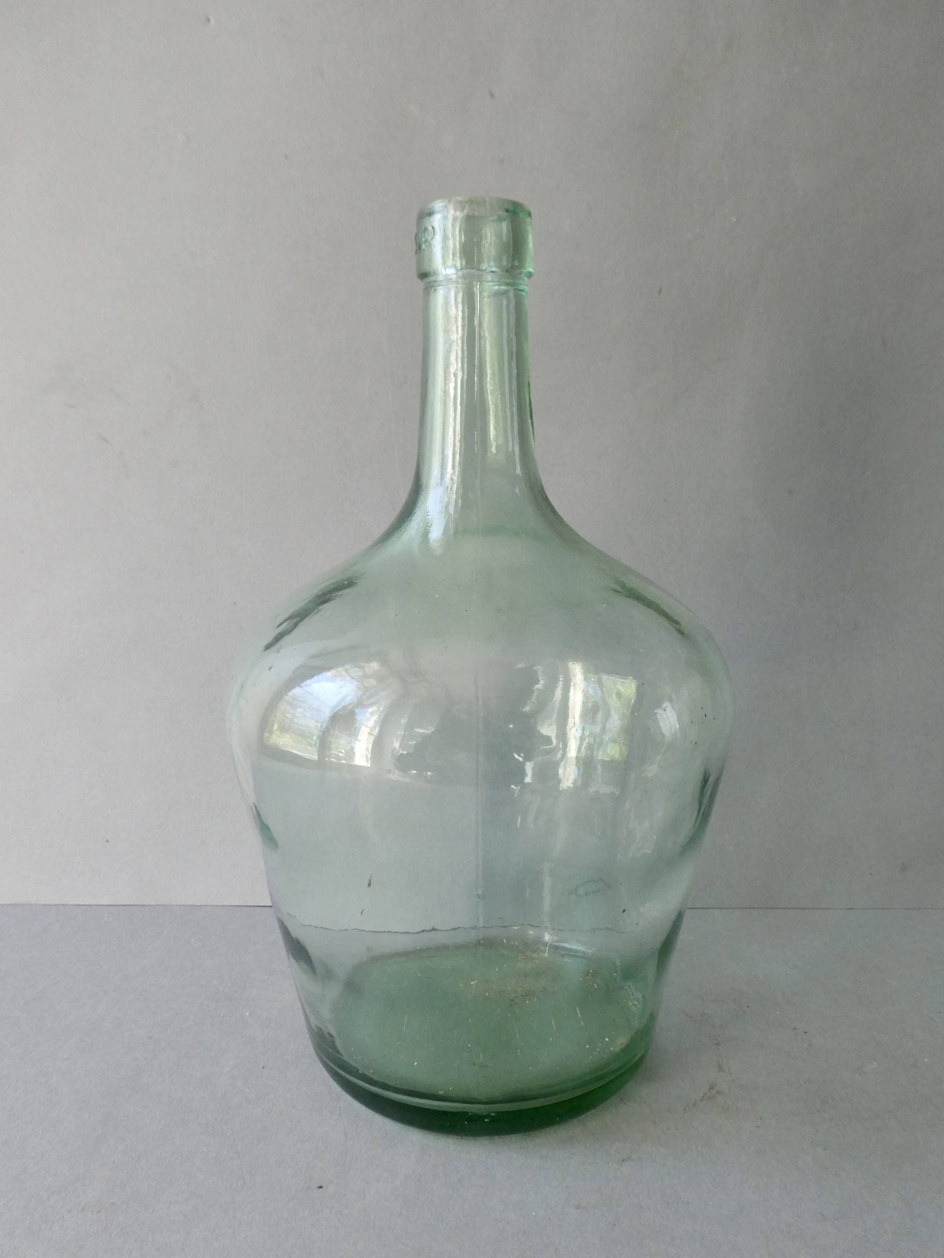 Damme-Jeanne in green glass, Masip, vintage