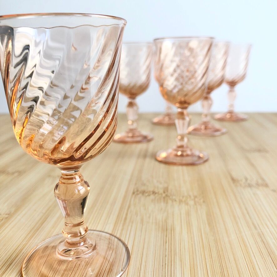 6 Rosaline 70's port glasses