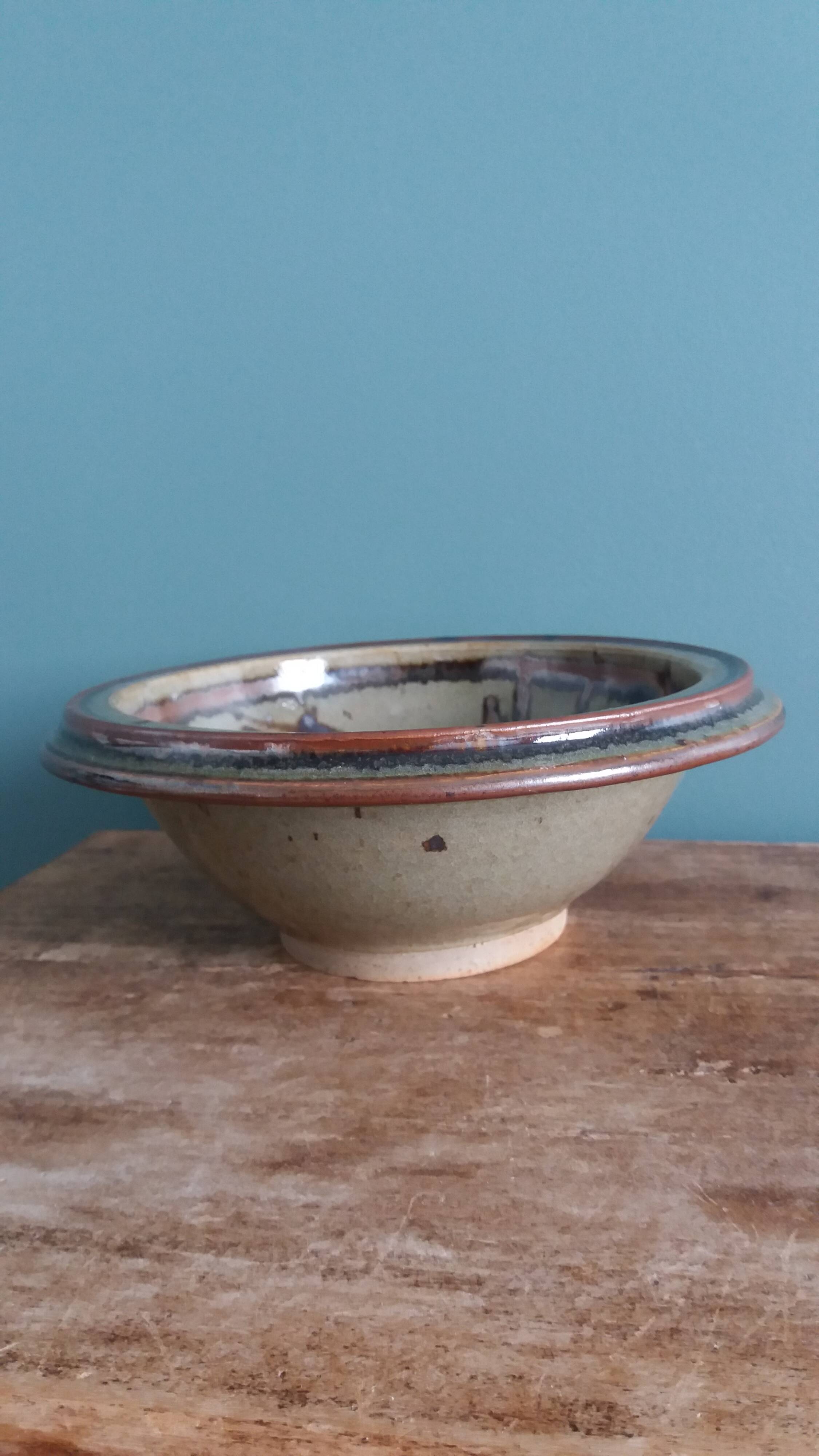 A glazed stoneware trinket dish in the style of Tim Morris or JS Stuart