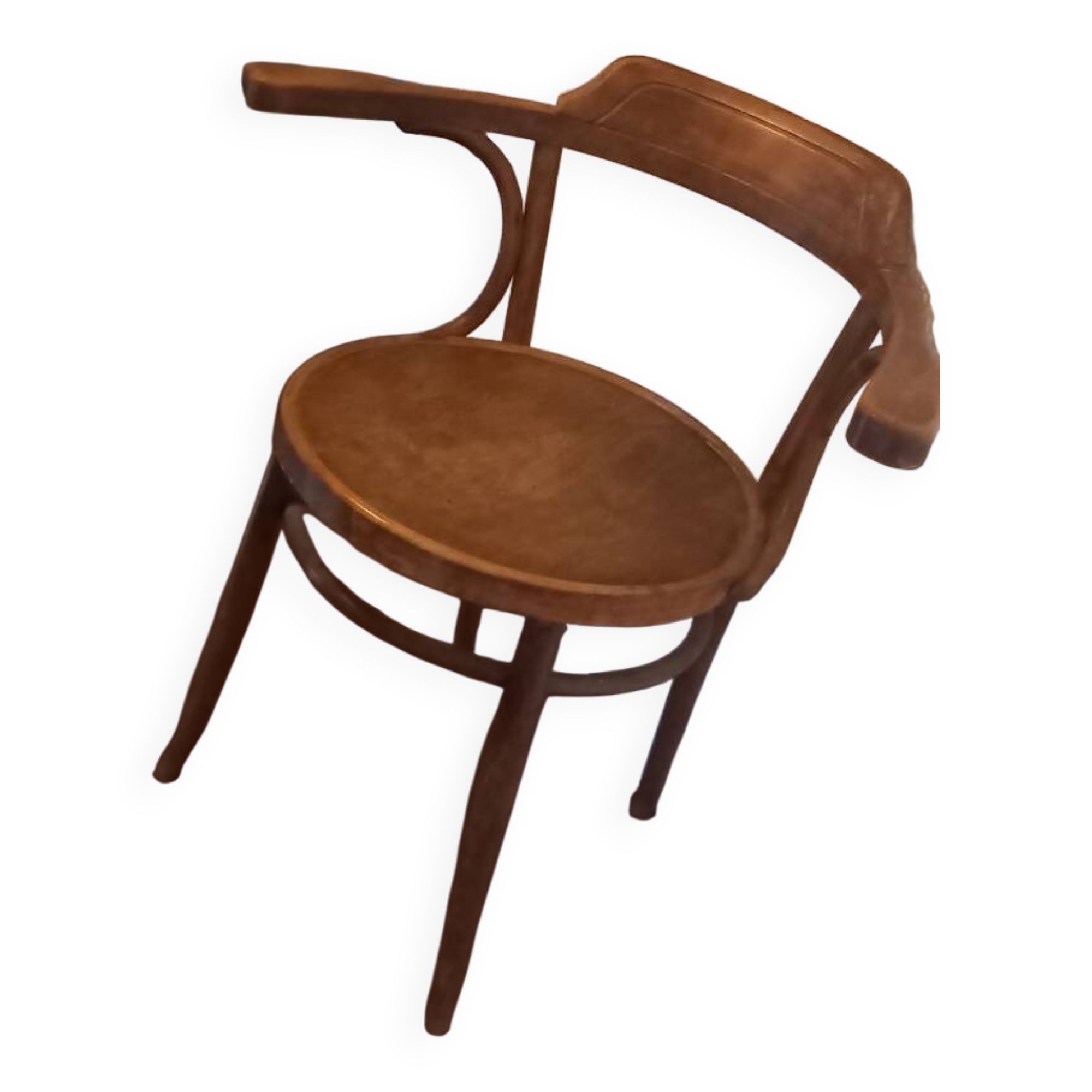 Curved wood armchair