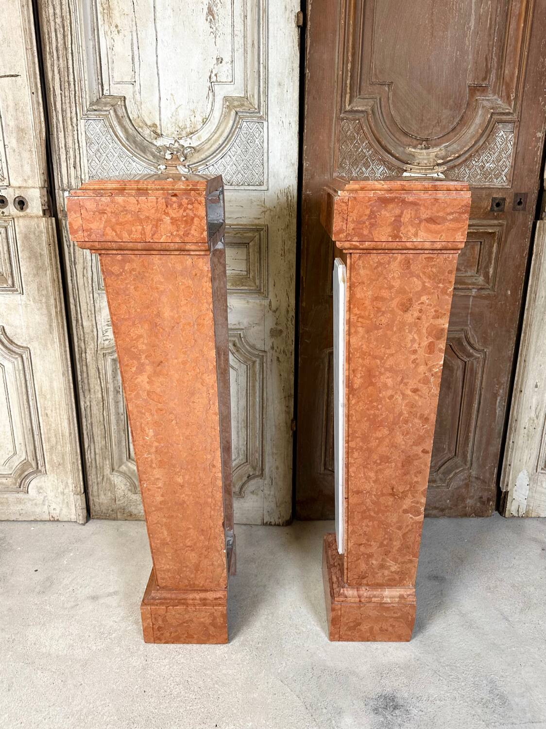 Pair of 20th century marble columns