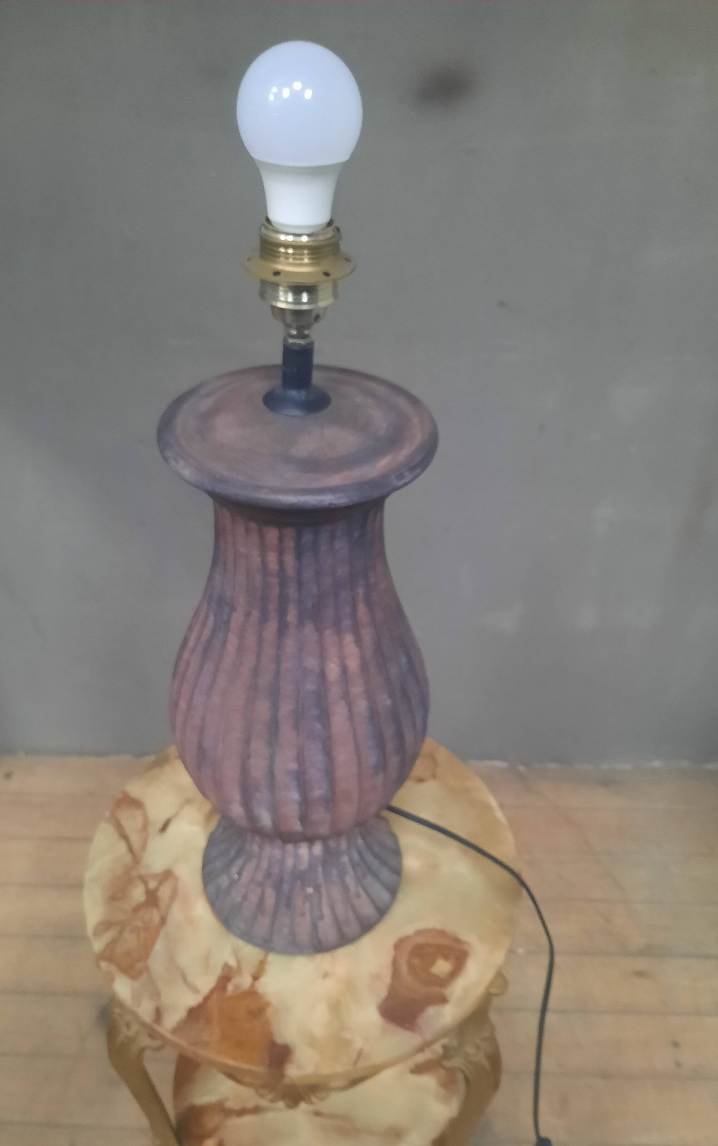 Glazed terracotta lamp