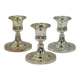 Set of 3 vintage silver-plated candle holders