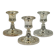 Set of 3 vintage silver-plated candle holders