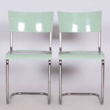 Restored Bauhaus Pair of Chairs, M. Stam, R.Slezak, Chrome-plated Steel, Czechia, 1930s