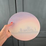 Salins France trivet – pastel village decor – rare vintage model