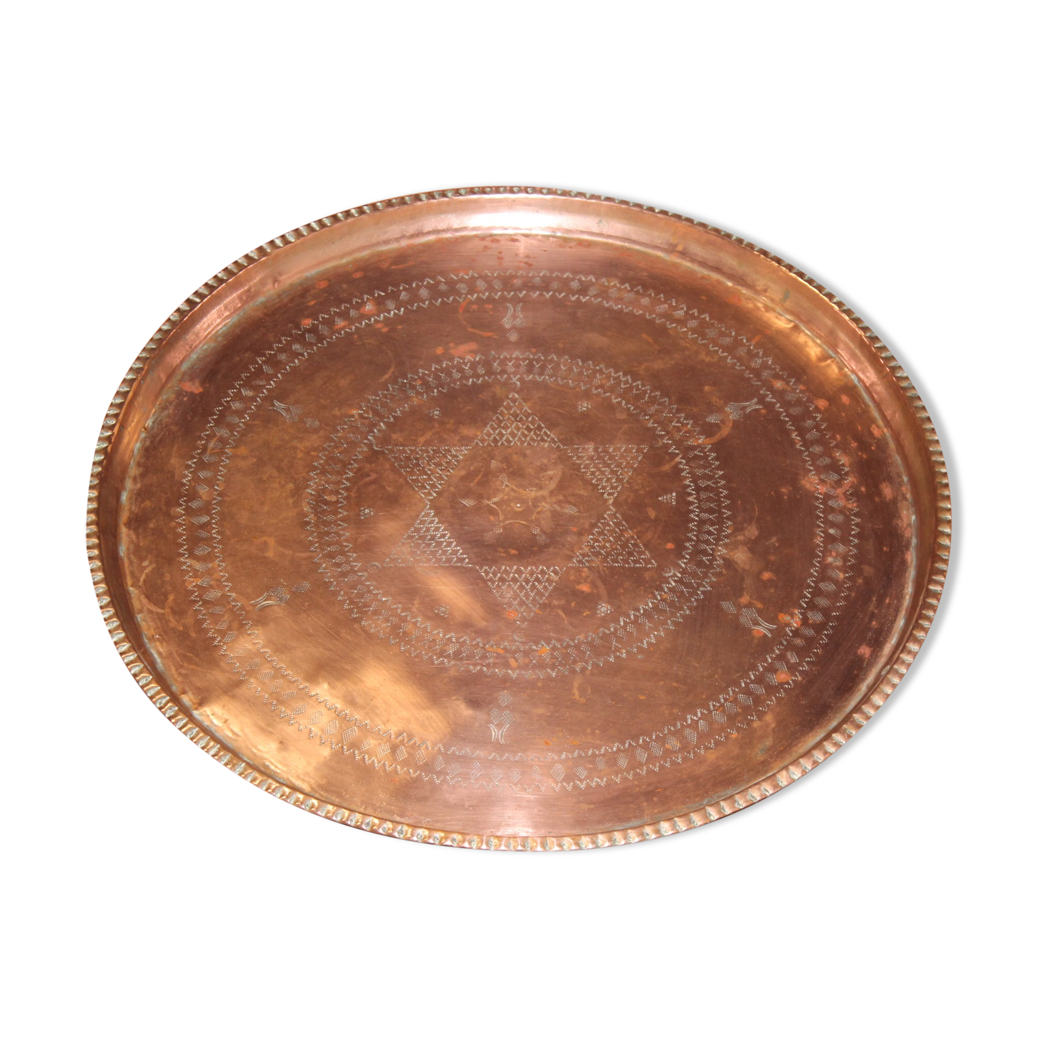 Former tray of the maghreb in copper