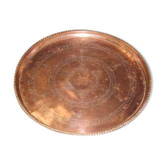 Ancien plateau du maghreb en cuivre