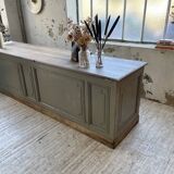 XXL walnut trade counter with multiple drawers