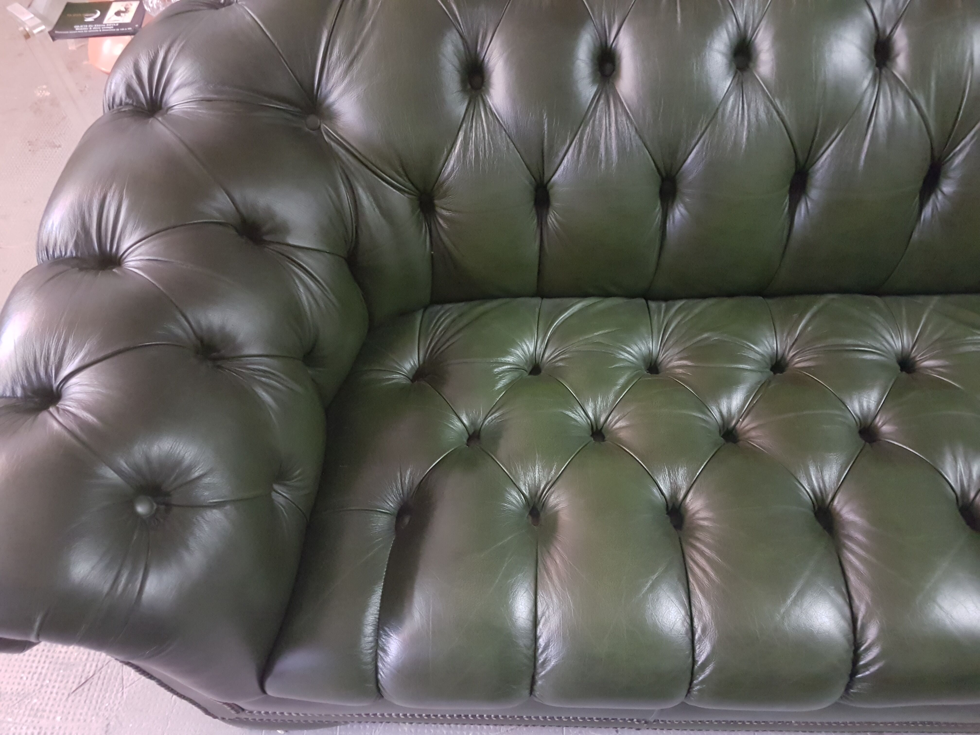 Chesterfield 3-seater dark green sofa