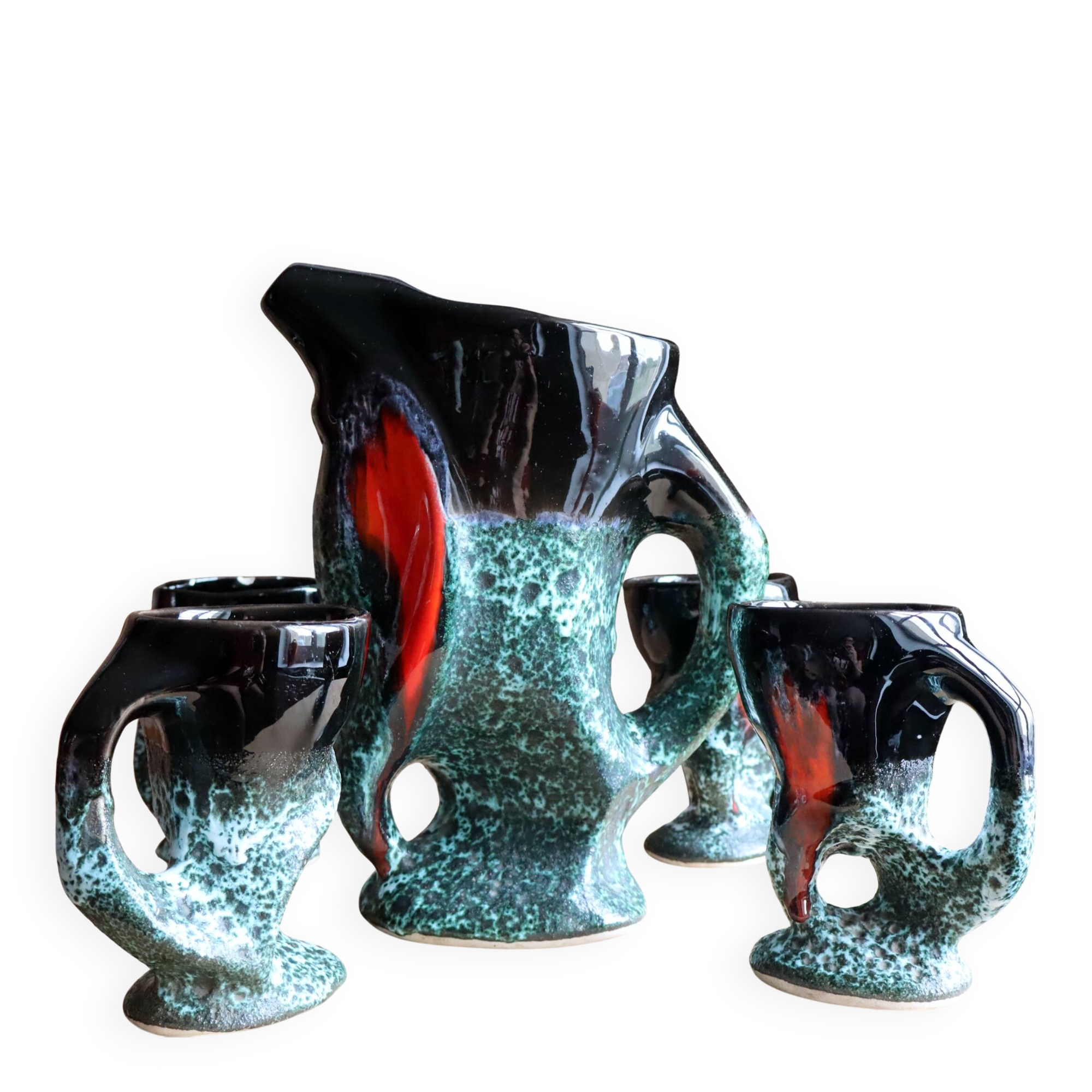 Brutalist drink service in volcanic ceramic Fat Lava (H25 cm) - 5