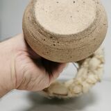 Bedside lamp and its vintage lampshade, Ceramic decoration Herbarium