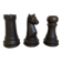 Trio of chess game candlesticks, rook, knight, pawn