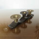 Candle holder "wave-shaped" in brass 60s 70s