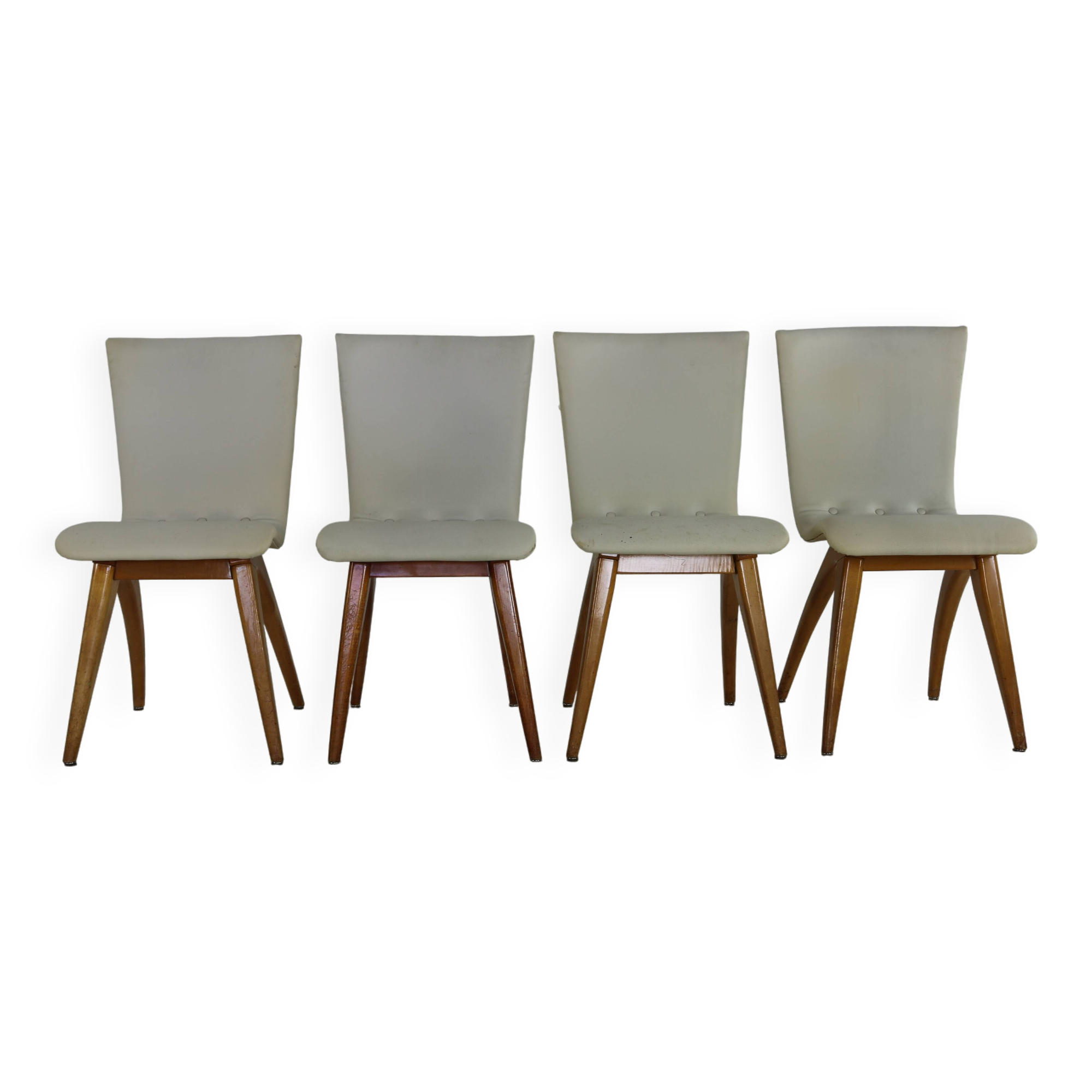 Set of four organic design dining chairs by G.J van Os