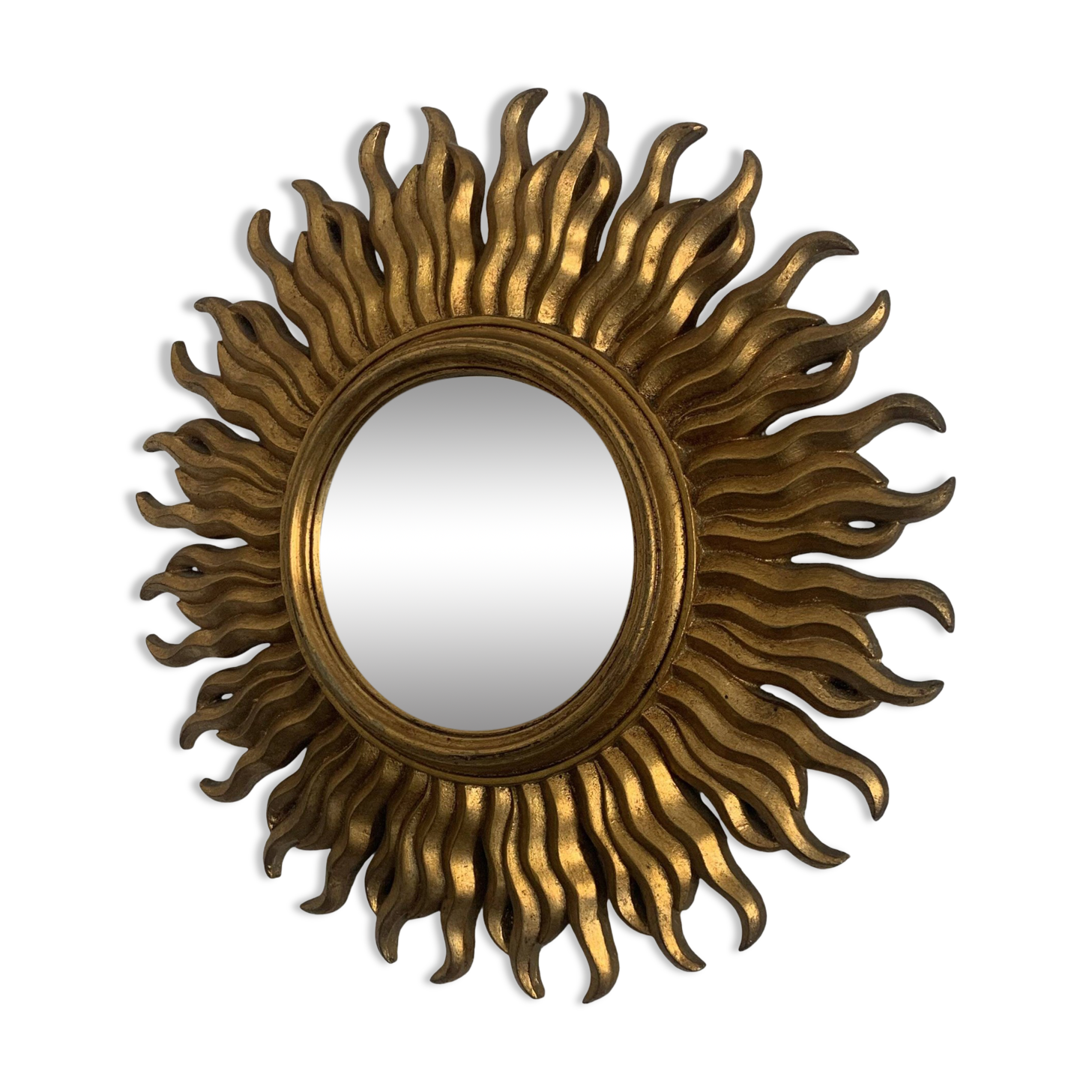 Vintage 1960s sun gold witch mirror - 47 cm