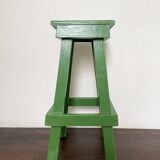 Wooden slatted stool