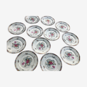 Lot de 12 assiettes à dessert Haviland Pondichery