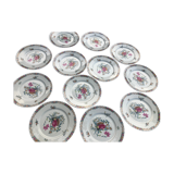 Set of 12 dessert plates Haviland Pondichery