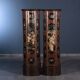 Pair of pedestal columns in chinoiserie style