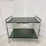 Vintage chrome and smoked glass serving trolley