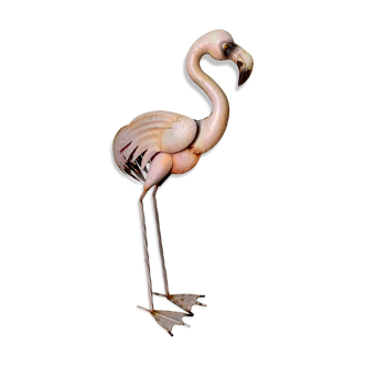 Old decorative pink flame in painted metal