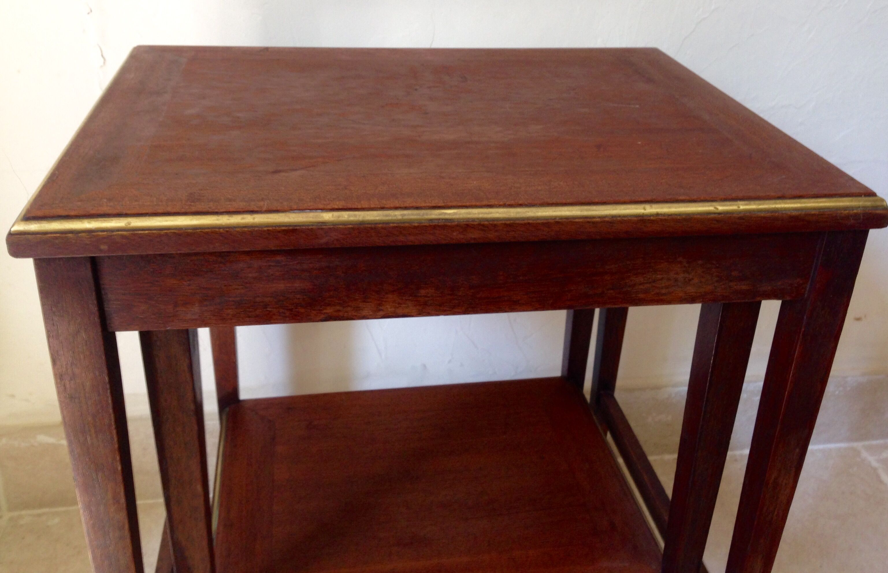 Table trundle strapping brass circa 1900