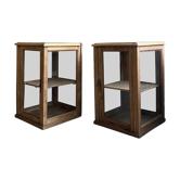 Pair of small Art Deco display cabinets in oak (renovated)