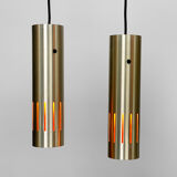 Pair of pendant lights "Trombone" by Jo Hammerborg for Fog & Mørup. Denmark 1960s