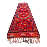 Vintage Turkish  Tribal Runner 417x94 cm veg dye wool rug tribal, handmade