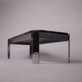 c. 1980 - Coffee table in Breccia marble and chrome - France