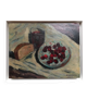 Oil on cardboard by Robert SIMON (1888-1961) Still life with cherries,