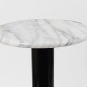 Postmodern pedestal table / plant stand in white Carrara marble, Italy, 1980s