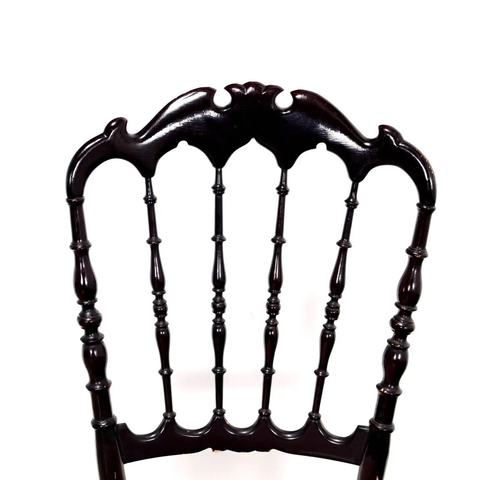 Vintage wooden chairs, foam and velvet, design, Italy, 1950s-1960s