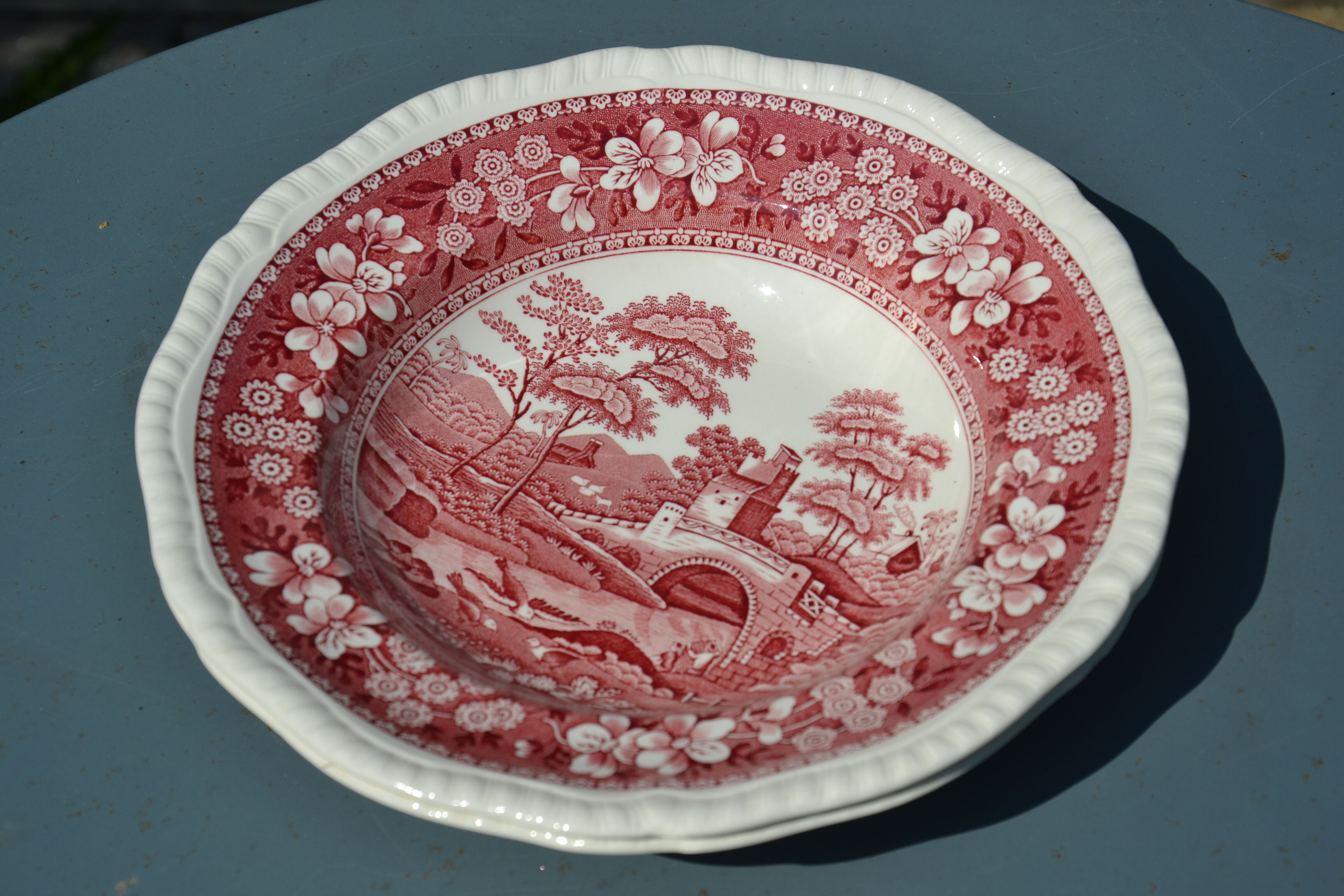 2 Spode England plates model "Pink Tower"