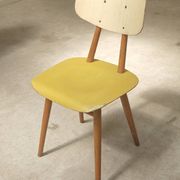Yellow wooden chair TON Bystrice (Thonet) 1970