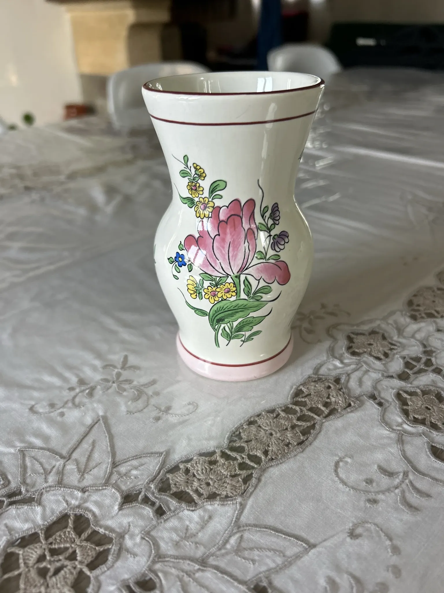 Old small faience vase Lunéville K&G lamp post decoration 13