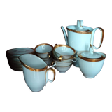 service à café en porcelaine blanche à motif doré